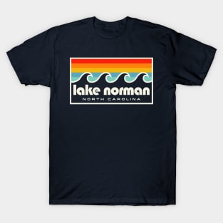 Lake Norman North Carolina Retro Sunset Waves T-Shirt